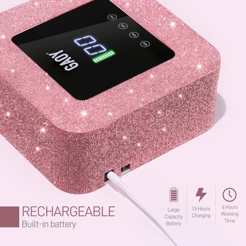 Cordless UV LED Nail Lamp for Gel Nails Rechargeable Pink Diamond
