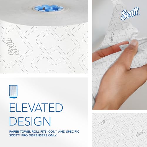 Scott Professional Hard Roll Paper Towels, 6 Rolls x 700' (White) – High-Capacity