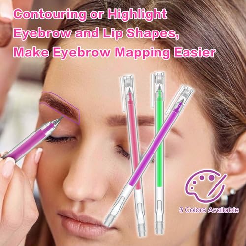 Brow Mapping Pen, Unique Colors Eyebrow Lip Positioning Tool, Gel Pen for Eyebrow Mapping, Brow Lamination Supplies