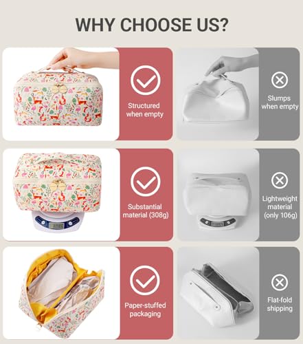 Aveniee Travel Makeup Bag for Women - Zoo Animals Large Cosmetic Organizer, Waterproof PU Leather, Flat Design