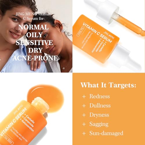 Vitamin C Liposomal Face Serum, Dark Spot Corrector, Instantly Calming, Soothing,Radiance Boosting Anti-Aging, Even Skin Tone with Centella Asiatica, Ceramide, Astaxanthin, Hyaluronic Acid