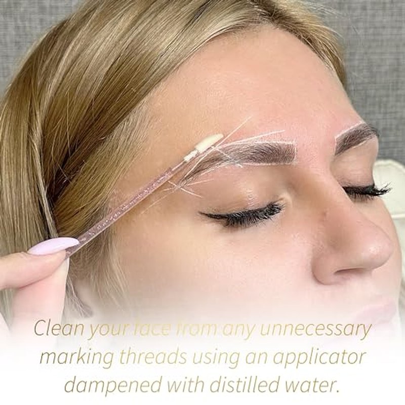 Ink Permanent Face Razors for Women with White Brow Mapping String Kit, 7 Eyebrow Razors with Pre-Inked Mapping String for Facial Hair Removal for Women, Brow Mapping Kit, Eyebrow Razor