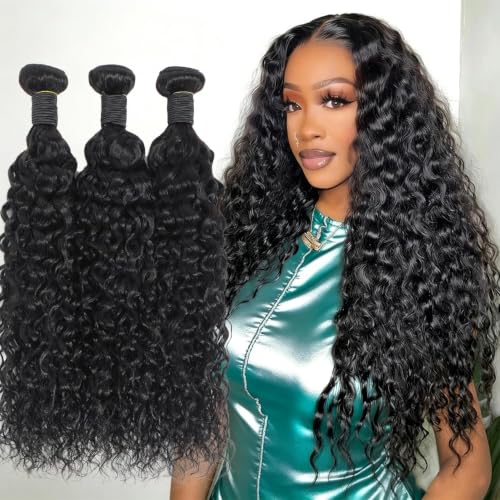 Water Wave Human Hair Bundles 14 Inch - Natural Soft Brazilian Virgin Remy