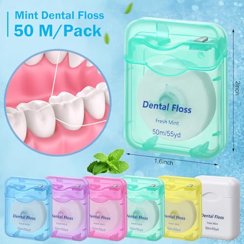 Honeydak Multicolor Mint Flavored Dental Floss Bulk 150 Pack, Strong & Smooth