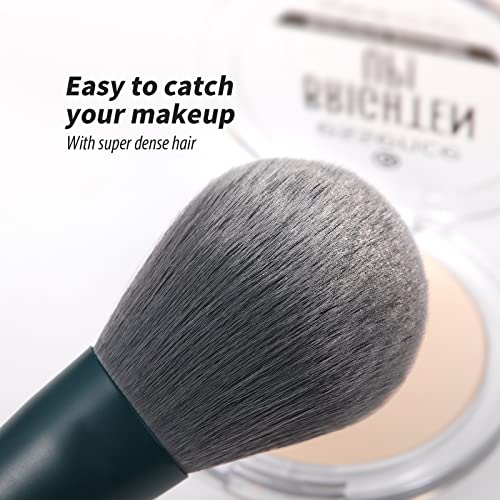 DUcare Dark Green 19pcs Makeup Brush Set with Sponge & Cleaning Mat – Vegan, Soft, Professional Tools