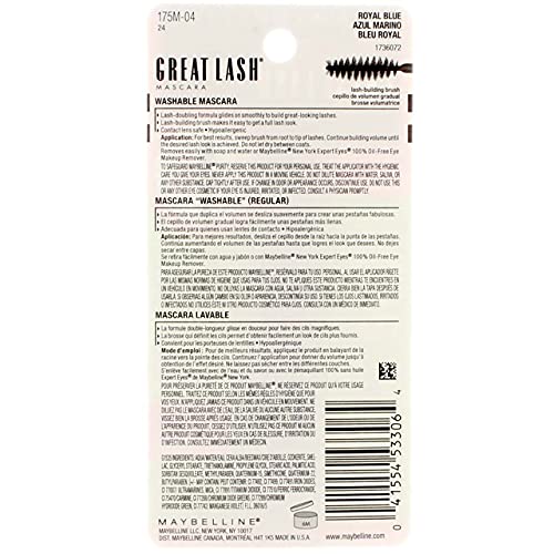Maybelline Great Lash Mascara, Royal Blue (6 Mascaras)