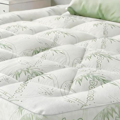 Twin XL Mattress Topper with Memory Foam, Cooling Bamboo Cover & Pressure Relief