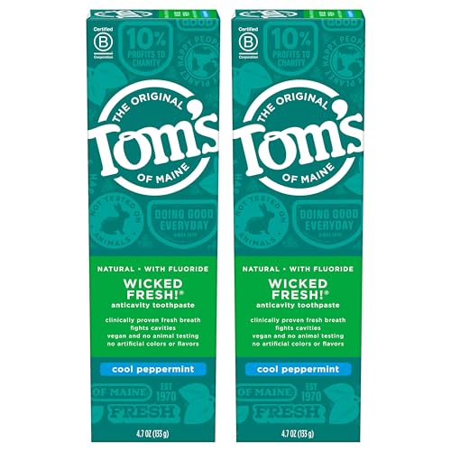 Natural Fluoride Toothpaste with Peppermint - 2 Pack, 4.7 oz Tubes