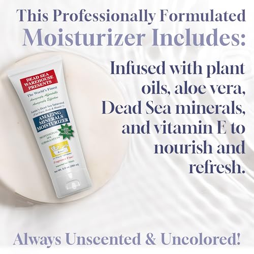 Dead Sea Warehouse - Amazing Minerals Moisturizer - Body Lotion for extremely dry skin - Great for Face, Body & Hands - For Women, Men, & Children- Fragrance Free (Pack of 2)