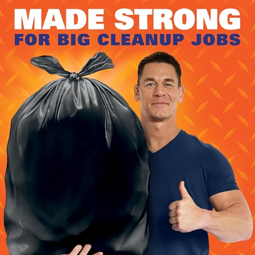 Hefty Large Trash Bags 30 Gallon, Multipurpose Black Garbage Bags - Pack of 40 (6 Packs)