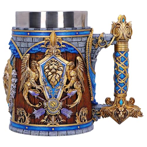 World of Warcraft Alliance Tankard 15.5cm - Official Licensed Drinkware with Stainless Steel Insert