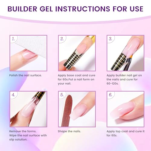 AIJIMEI Clear Builder Nail Gel Set 150g Quick Dry Hard Extension & Reinforcement