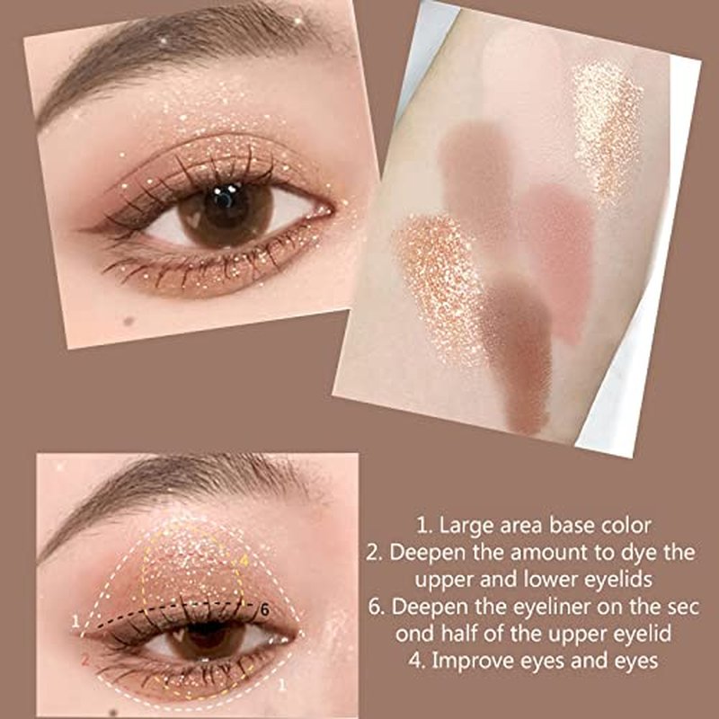6 Color Eyeshadow Palette Matte & Shimmer Eyeshadows Blendable & Long Lasting Eye Shadow Blendable & Buildable Eye Makeup Cute Bear outer packaging