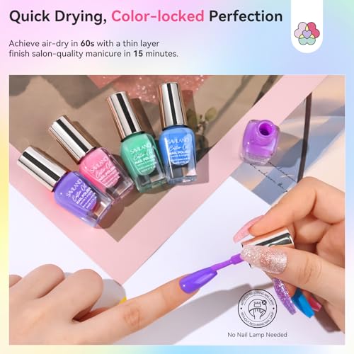 Macaron Nail Polish Set - 20 Pastel Colors with Base, Glossy & Matte Top Coat - Trendy Summer & Spring Shades