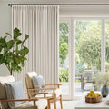 Natural Blackout Pinch Pleated Curtains 70W x 102L Dual Layer Block Sunlight