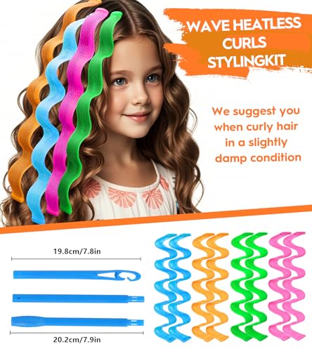 YEVYO 42 Pack Heatless Wave Curlers 17.7 Inch for Medium Long Hair - No Heat Styling