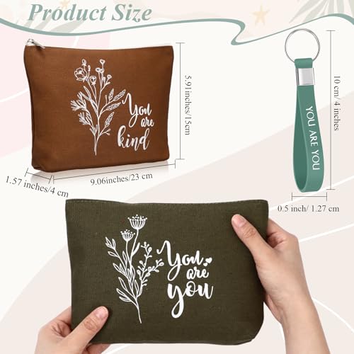 Fumete Motivational Canvas Makeup Bag & Keychain Set - Aesthetic