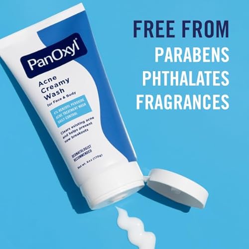 Acne Skincare Bundle PanOxyl Adapalene 0.1% Leave-On Gel, 30 Day Supply, 0.5 oz + PanOxyl Antimicrobial Hydrating Acne Creamy Wash, 4% Benzoyl Peroxide, 6 Ounce