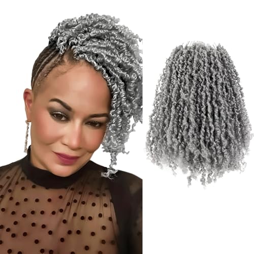 Osuntress Gray Yanky Twist Crochet Hair 8 Inch - 10 Packs for Black Women