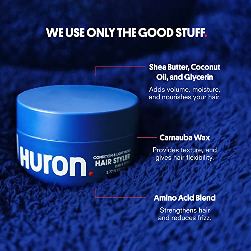 Huron Hair Styler - Light, Flexible Hold & Natural Finish - 2.7 oz - Hair Styling Cream - 1 Pack