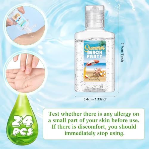 Mini Aloe Vera Gel Bulk Travel Size 1oz for Sunburn Relief and Skin Hydration - Beach Variation
