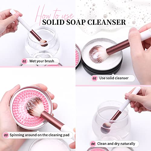 DUcare Makeup Brushes with Makeup Brush Solid Soap Cleanser