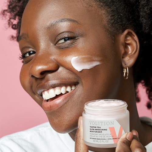 Volition Beauty Yaupon Tea Glow-Awakening Moisturizer with Bakuchiol + Hyaluronic Acid | Caffeinated Facial Cream Energizes Tired Skin | Natural Retinol Alternative Reduces Look of Wrinkles (2 fl oz)