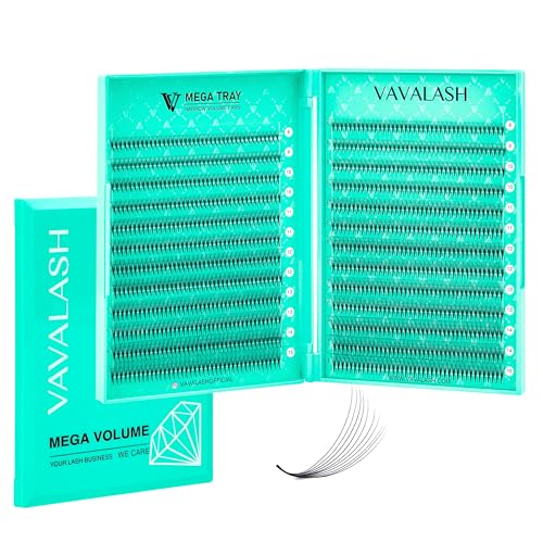 VAVALASH Premade Fans Eyelash Extensions 6D 8D 10D 16D 0.05 0.07 Thickness C/D Curl Premade Narrow Fans Lash Extension 8-15mm Mixed Length Thin Base Handmade Volume Lash Extensions (10D,0.07-D-8-15MM)