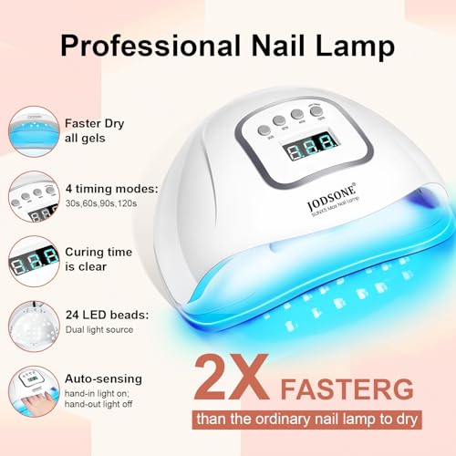 JODSONE 32-Color Gel Nail Polish Kit with UV Light, Base & Top Coats - Model B33-B64