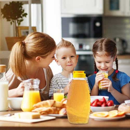 80 Pack 16oz Clear Food Grade Plastic Honey Bottles with Flip-Top Lids - Refillable & Leakproof