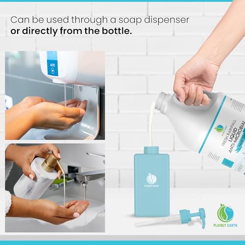 Antimicrobial Hand Soap Refill 64 oz - Gentle, Moisturizing, Scented for Kitchen & Bathroom - Fresh Rainfall Variation