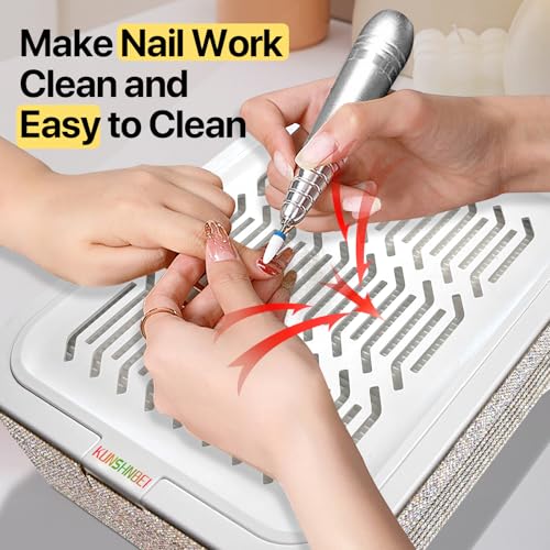 120W Nail Dust Collector Vacuum with Reusable Filters & Portable Brush