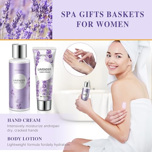 Lavender Spa Gift Basket for Women - 10-Piece Relaxation & Self-Care Set