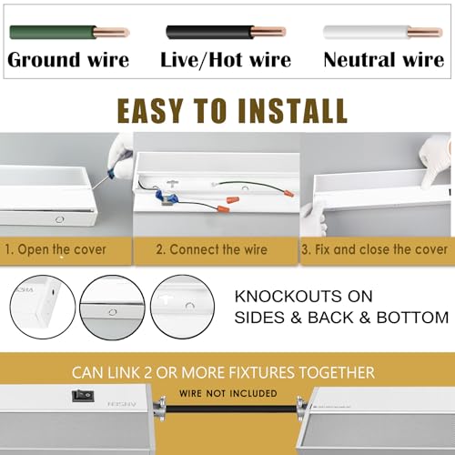24 Inch Dimmable Under Cabinet LED Light - 18W, 1237LM, Warm to Daylight, CRI 92+