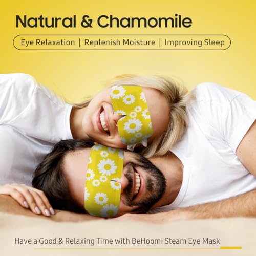 Steam Eye Mask, 40 Packs Heated Eye Mask Warm Compress for Eyes, Self Heating Disposable Eye Masks, Stocking Stuffer (Orange & Chamomile)