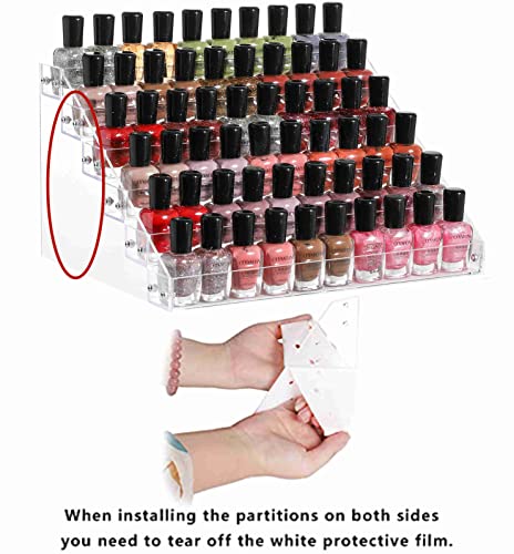 Acrylic Nail Polish & Essential Oil Rack - 6 Layers, Holds 54 Bottles, Clear Organizer
