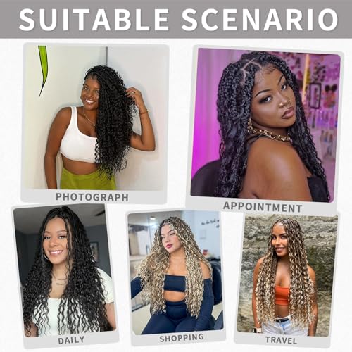 LIYATE 18 Inch Boho Crochet Braids for Black Women - P27/613, 7 Packs