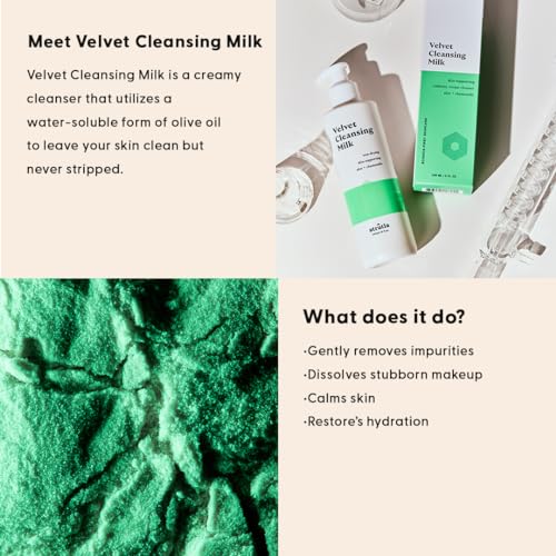 Stratia Velvet Cleansing Milk - Gentle Moisturizing Cream Face Cleanser, 8 Fl Oz