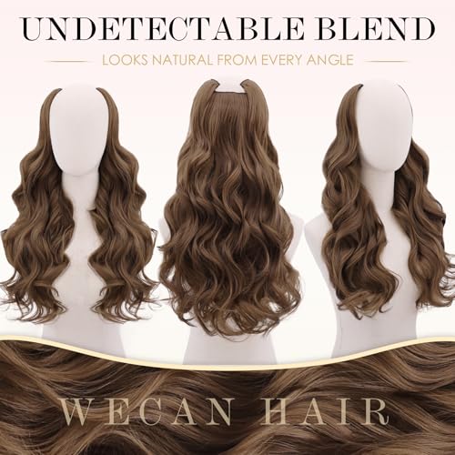 Clip-In Hair Extensions 20 Inch Wavy Brown Synthetic Hair - Chestnut Brown