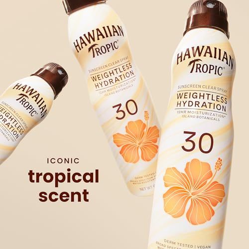 Hawaiian Tropic Weightless Hydration SPF 30 Sunscreen Spray 2-Pack, 6 Oz Each