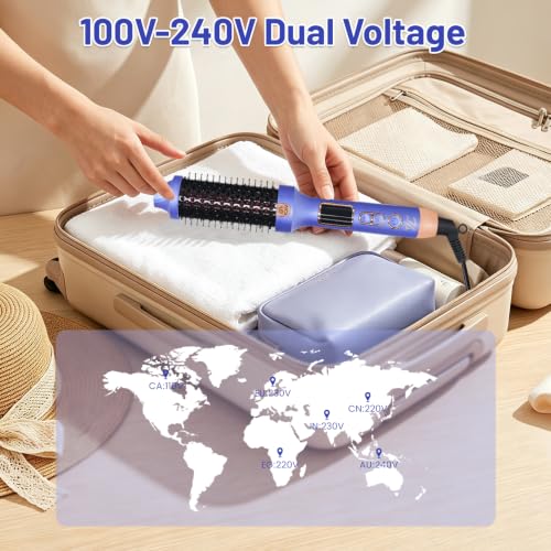 Infrared Heated Hair Styling Brush 1.5 Inch Curl & Straighten Blowout Tool