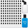 Travel Refillable Plastic Bottles Set 150 pcs 30ml Black Lid - Leakproof, Portable Toiletry Containers