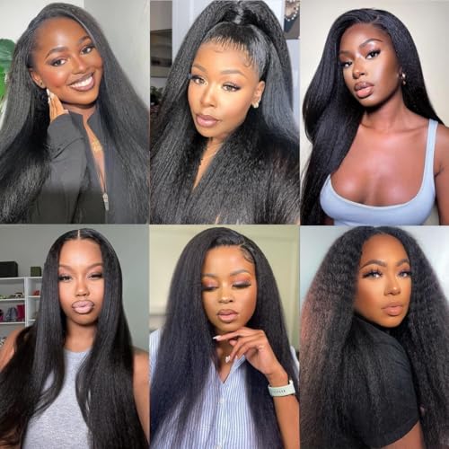 Kinky Straight Human Hair Bundles 10 Inch Brazilian Virgin Hair Natural Black
