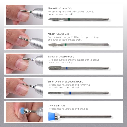 MelodySusie 30000 RPM Professional Nail Drill Scarlet with 10pcs Nail Drill Bits Set