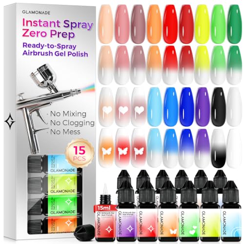 Rainbow Multicolor Airbrush Gel Nail Polish Set - No Mixing, No Clogging, Ready-to-Use