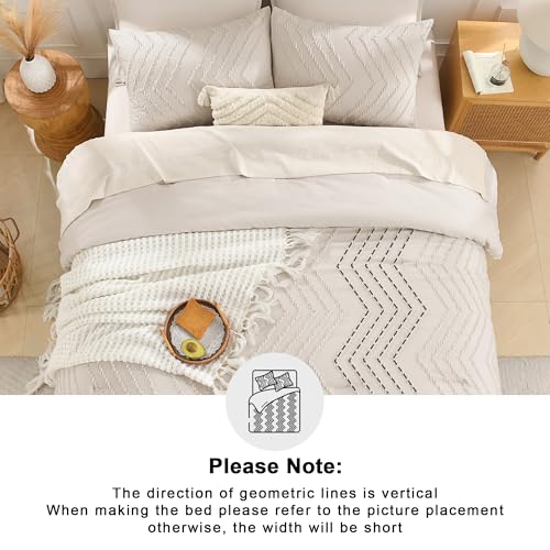 Andency Oversized King Comforter Set 120x98 Beige - Extra Large Bedding