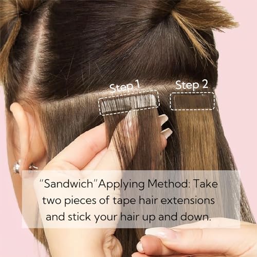 Hotbanana Tape-In Hair Extensions 16 Inch Ombre Walnut to Ash Brown 20pcs 50g