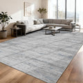 Blue 8x10 Modern Abstract Non-Slip Washable Area Rug for Living Room