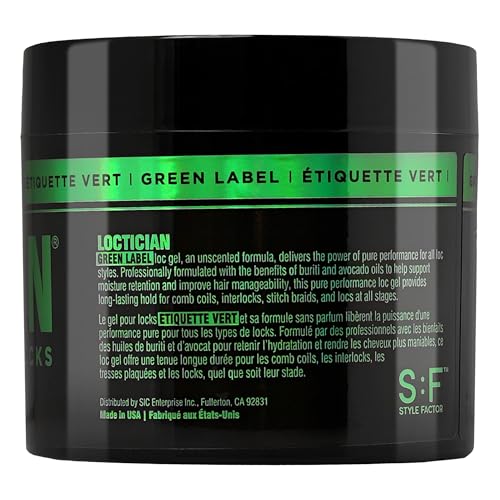 Style Factor LOCTICIAN Green Premium Pomade Unscented 10.1 oz Pack for Locs & Twists