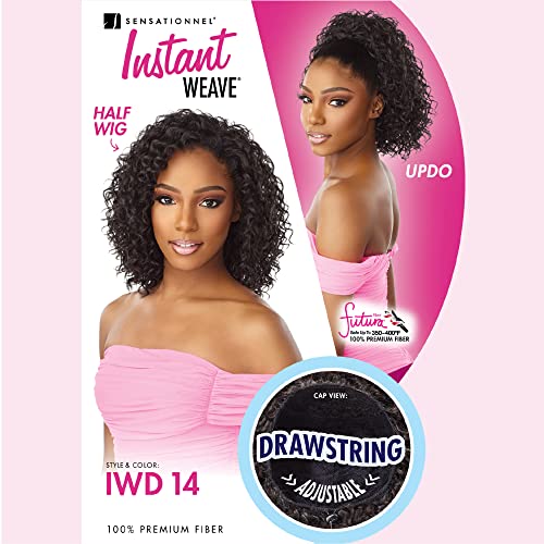 Sensationnel Instant Weave Half Wig - Jet Black, 14-inch, Easy Updo Style
